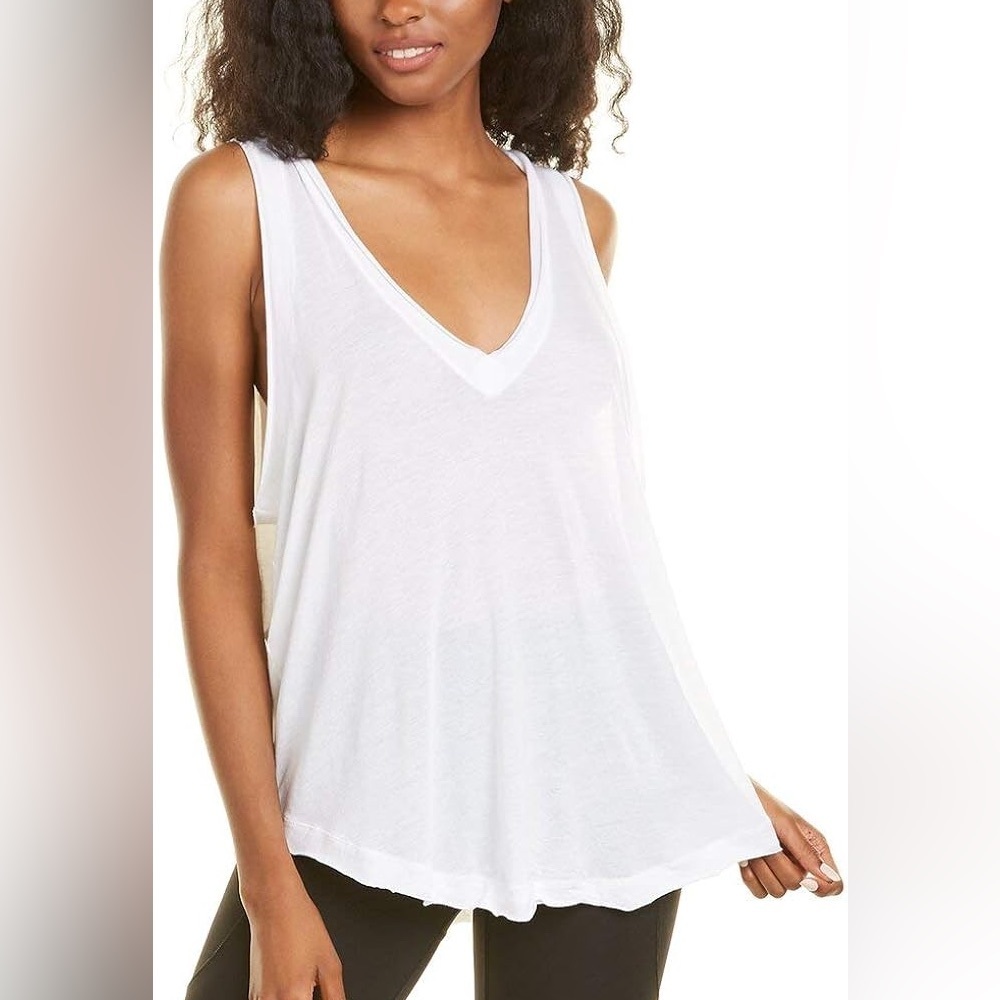 Free People Movement Women’s Henry Tank Top White Oversized Small